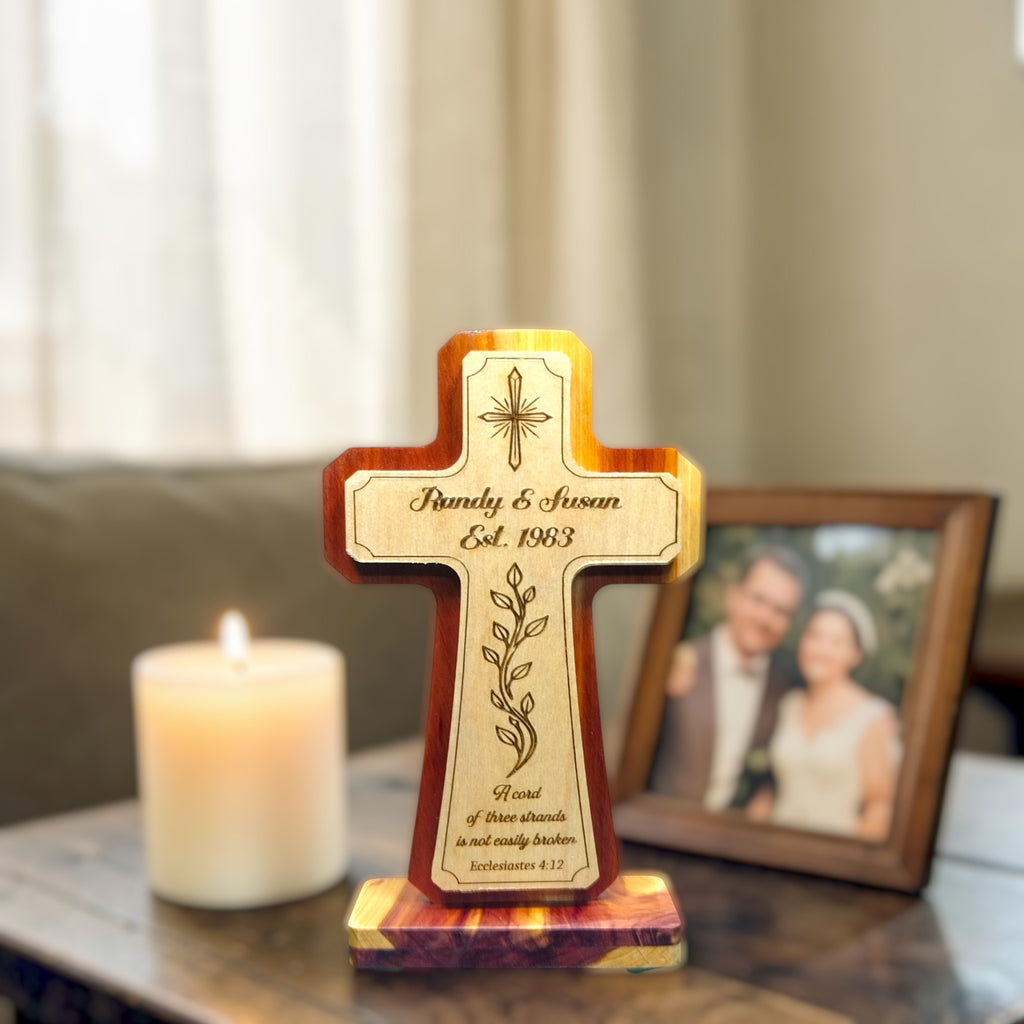 Personalized Christian Cross – Handcrafted Wooden Keepsake