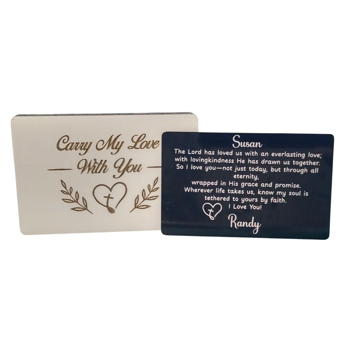 Personalized Christian Wallet Card & Keepsake Sleeve – Carry My Love With You