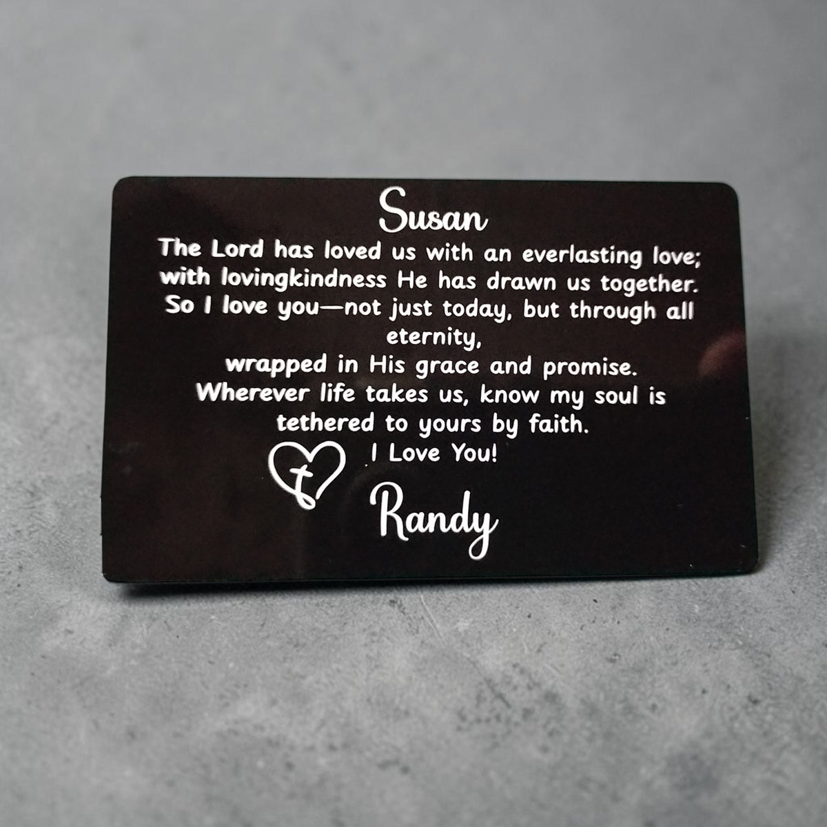 Personalized Christian Wallet Card & Keepsake Sleeve – Carry My Love With You