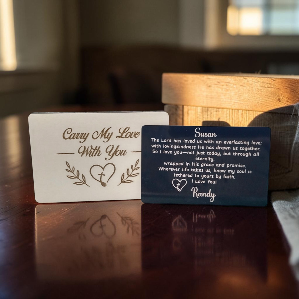 Personalized Christian Wallet Card & Keepsake Sleeve – Carry My Love With You