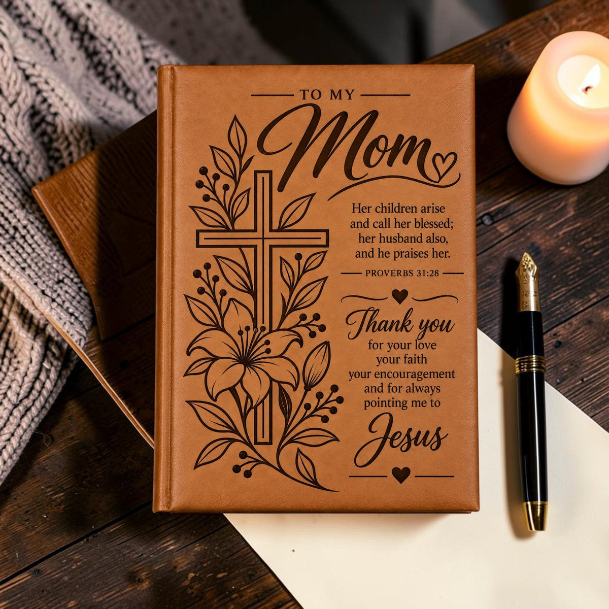 Personalized Christian Journal – Engraved Faith & Scripture Keepsake