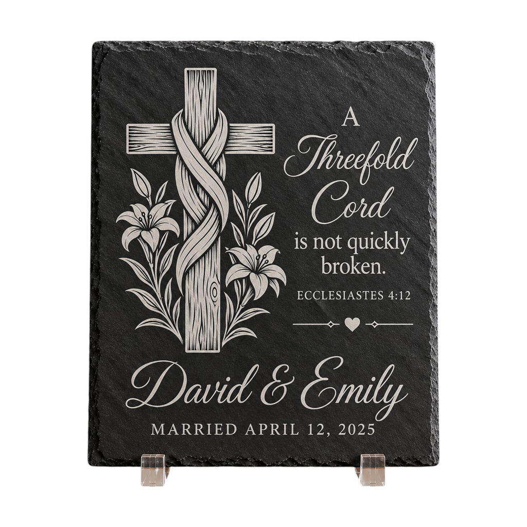 Personalized Christian Wedding & Anniversary Slate Plaque
