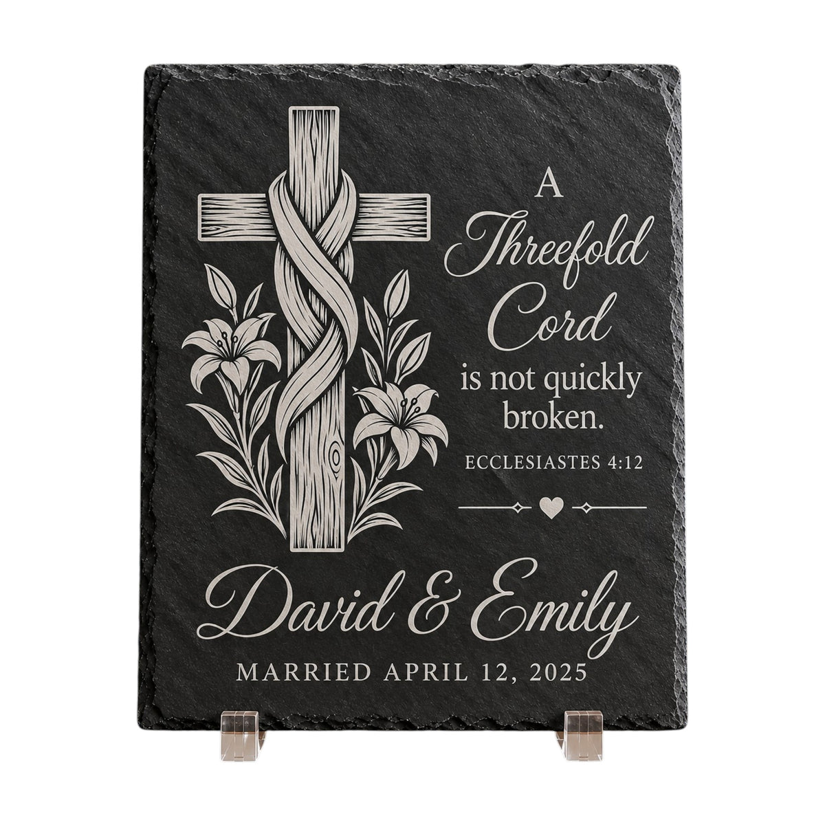 Personalized Christian Wedding & Anniversary Slate Plaque
