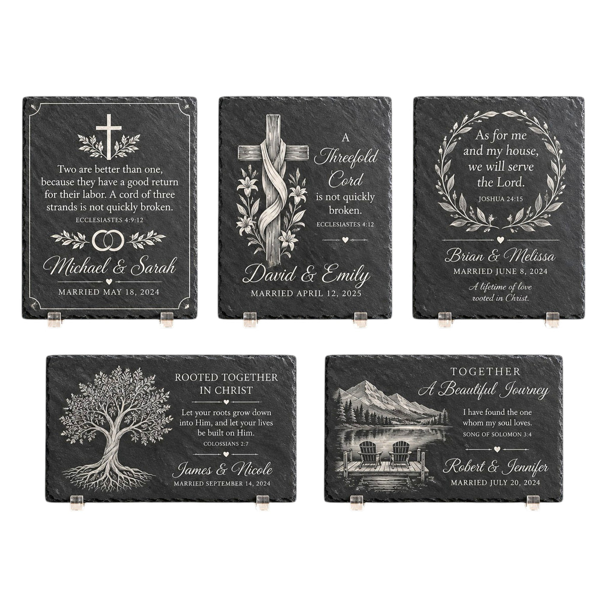 Personalized Christian Wedding & Anniversary Slate Plaque