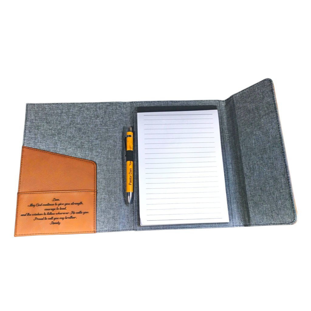 Personalized Christian Portfolio & Engraved Pen Gift Set