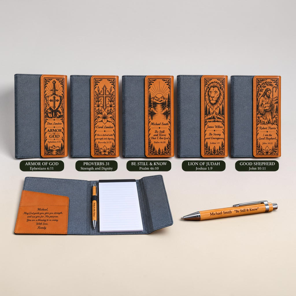 Personalized Christian Portfolio & Engraved Pen Gift Set