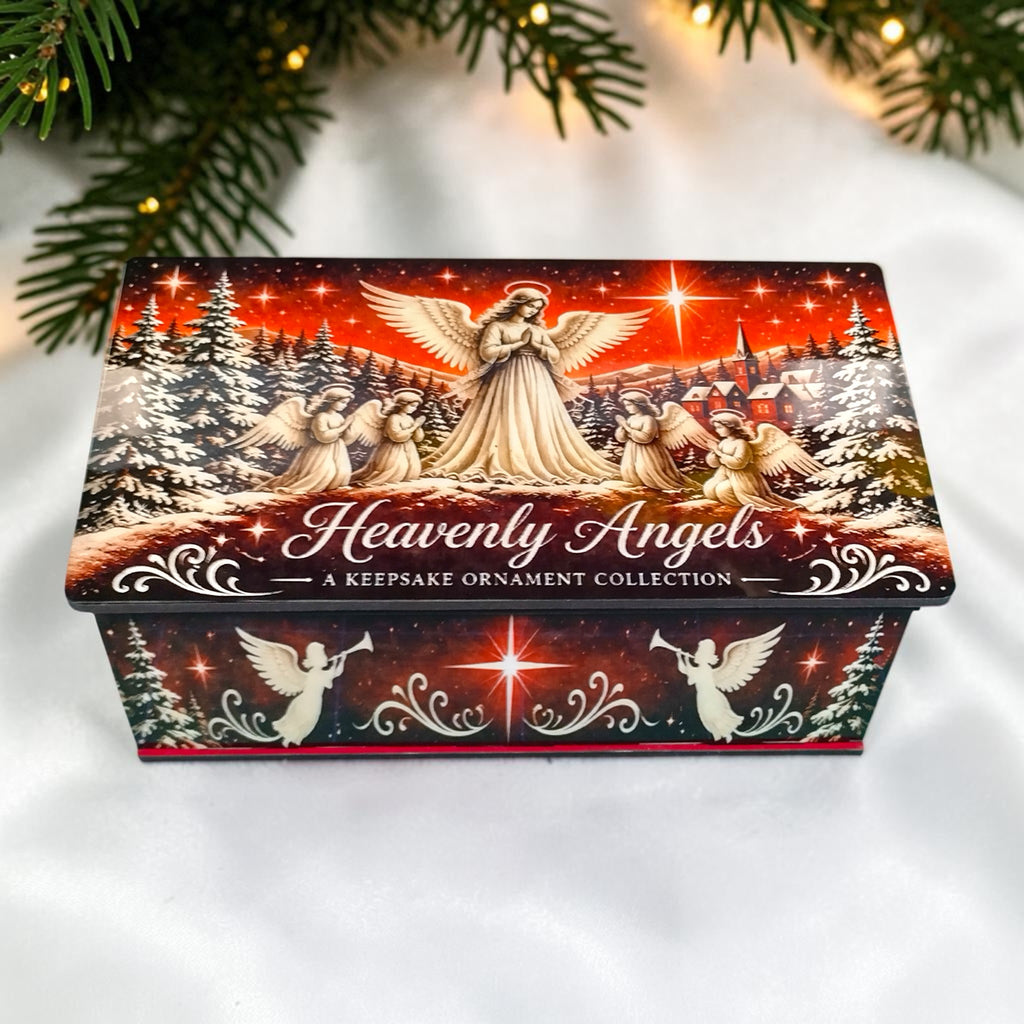 Heavenly Angels Ruby Red Ornament Keepsake Collection – Set of 8