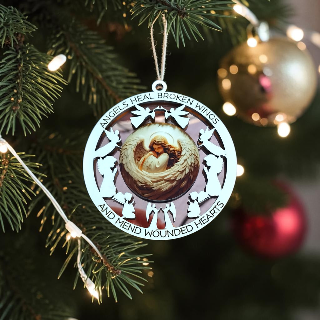 Heavenly Angels Mirrored Gold Ornament Keepsake Collection – Set of 8