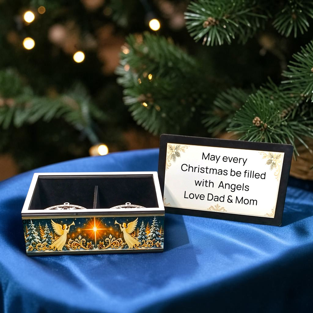 Heavenly Angels Mirrored Gold Ornament Keepsake Collection – Set of 8