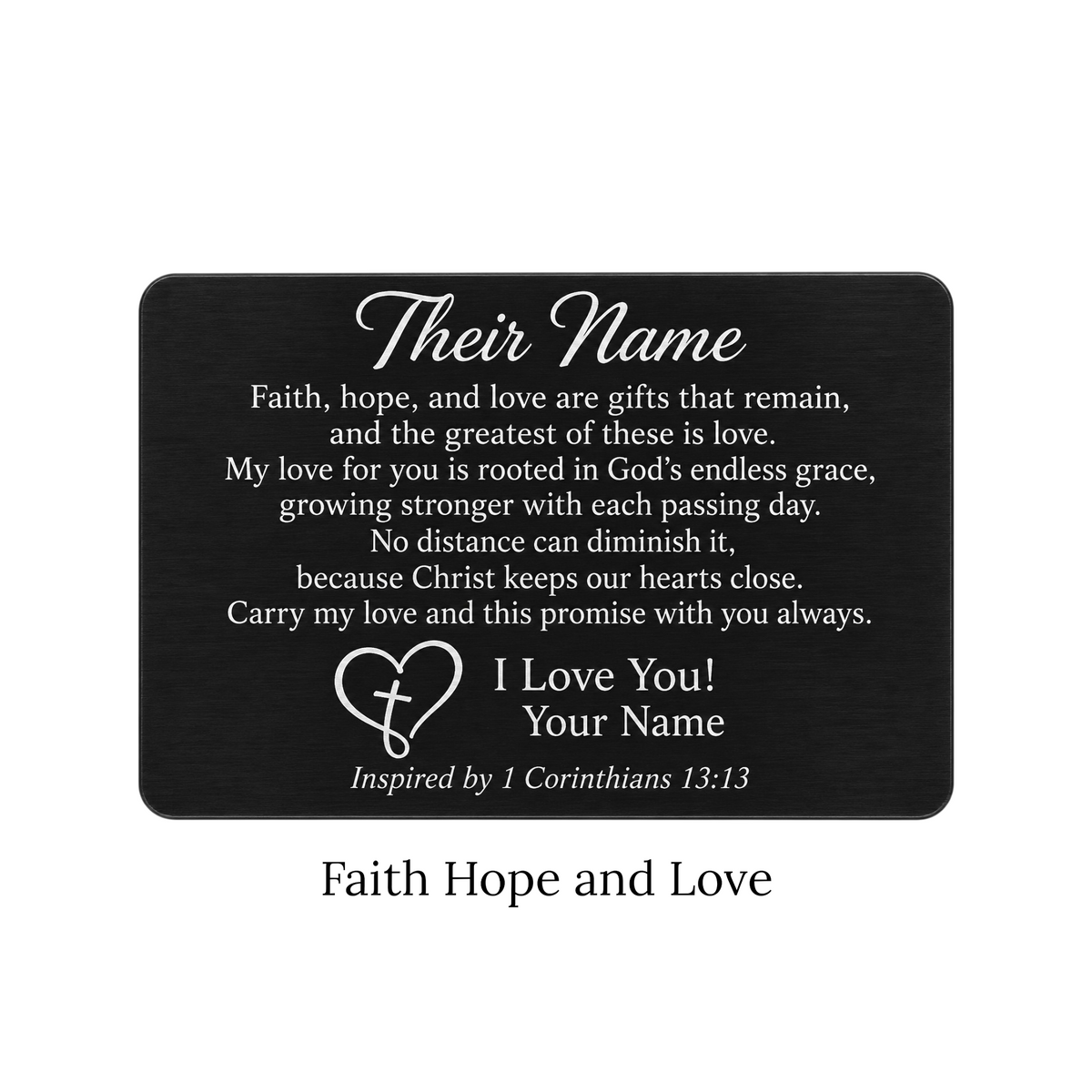 Personalized Christian Wallet Card & Keepsake Sleeve – Carry My Love With You