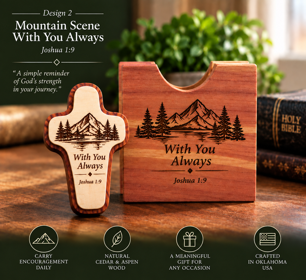 Personalized Pocket Cross & Cedar Keepsake Holder