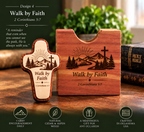 Personalized Pocket Cross & Cedar Keepsake Holder