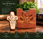 Personalized Pocket Cross & Cedar Keepsake Holder