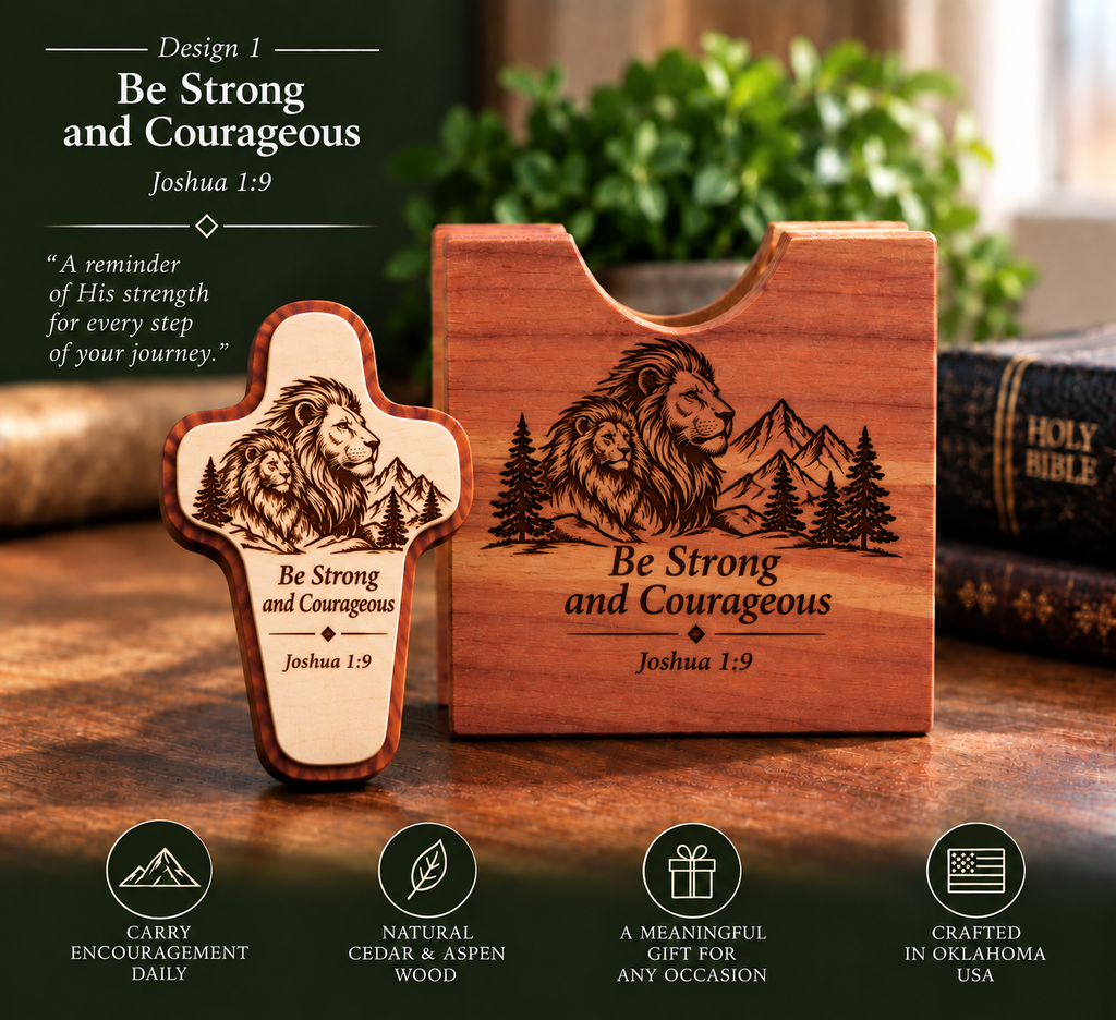 Personalized Pocket Cross & Cedar Keepsake Holder