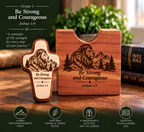 Personalized Pocket Cross & Cedar Keepsake Holder