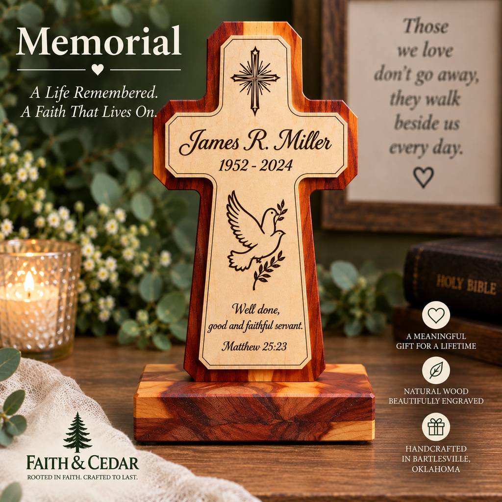 Personalized Christian Cross – Handcrafted Wooden Keepsake