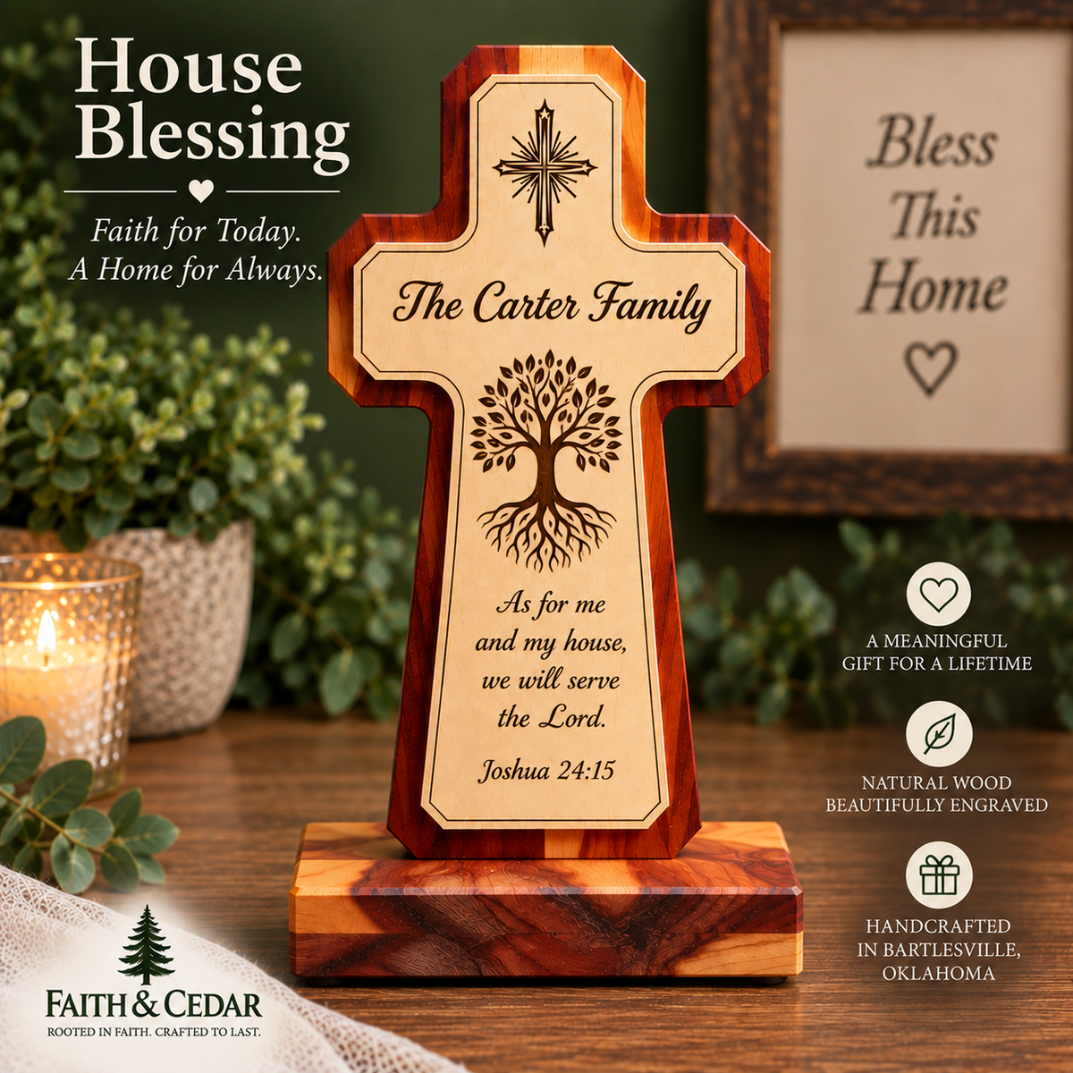Personalized Christian Cross – Handcrafted Wooden Keepsake