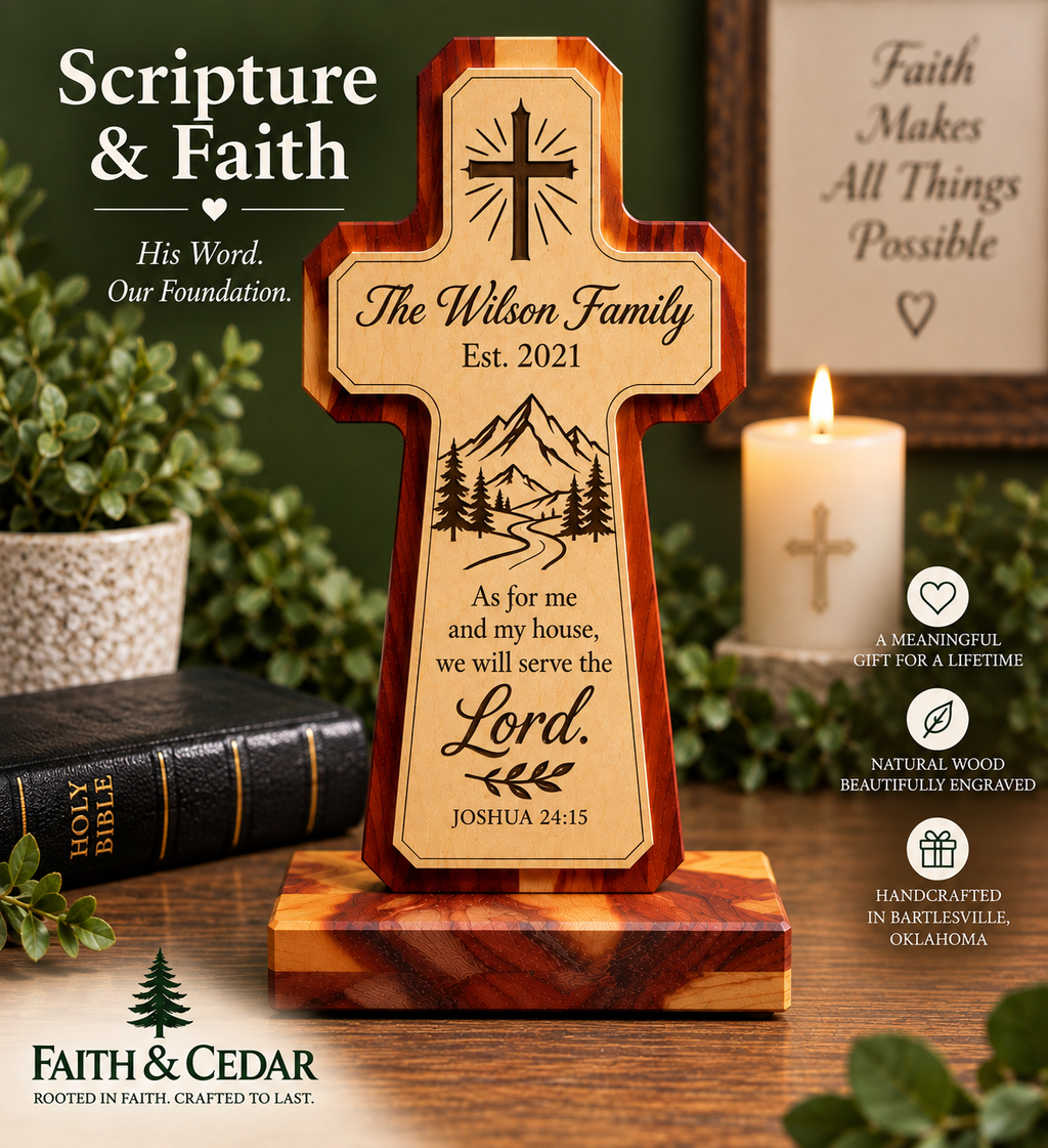 Personalized Christian Cross – Handcrafted Wooden Keepsake