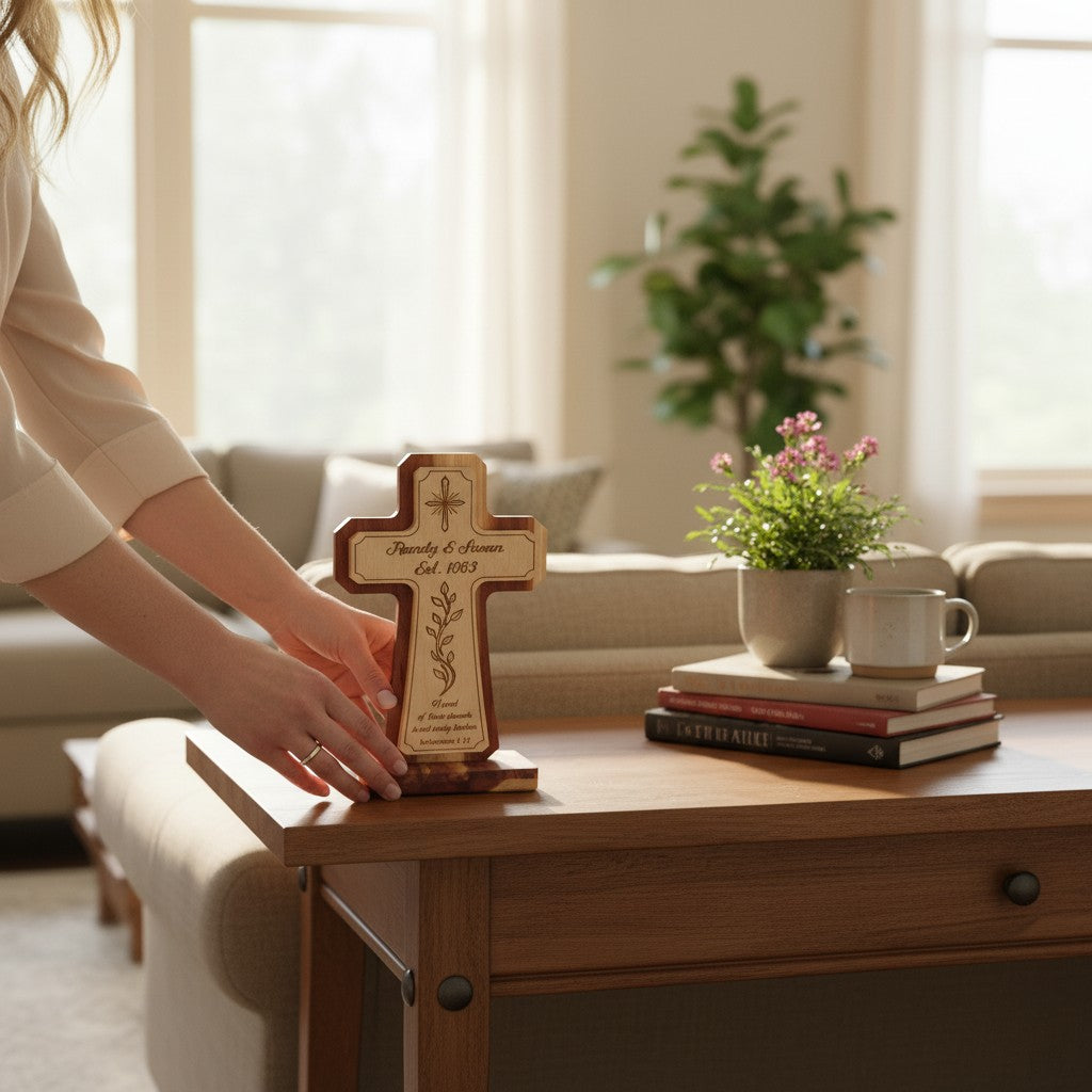 Personalized Christian Cross – Handcrafted Wooden Keepsake