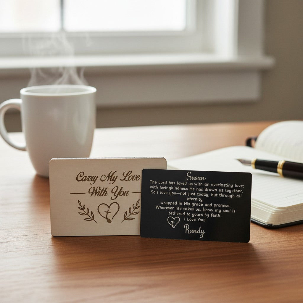 Personalized Christian Wallet Card & Keepsake Sleeve – Carry My Love With You