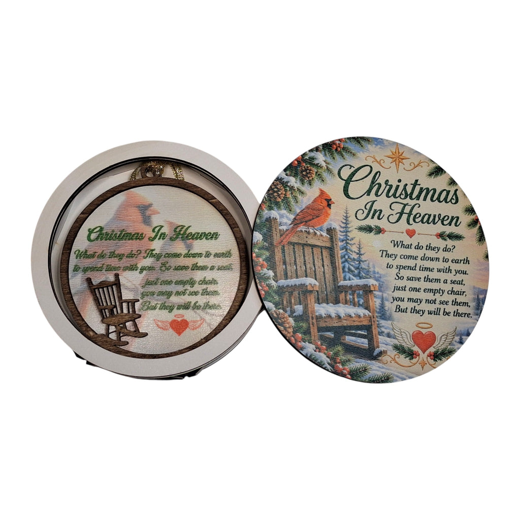 Christmas in Heaven Memorial Ornament & Personalized Keepsake Box