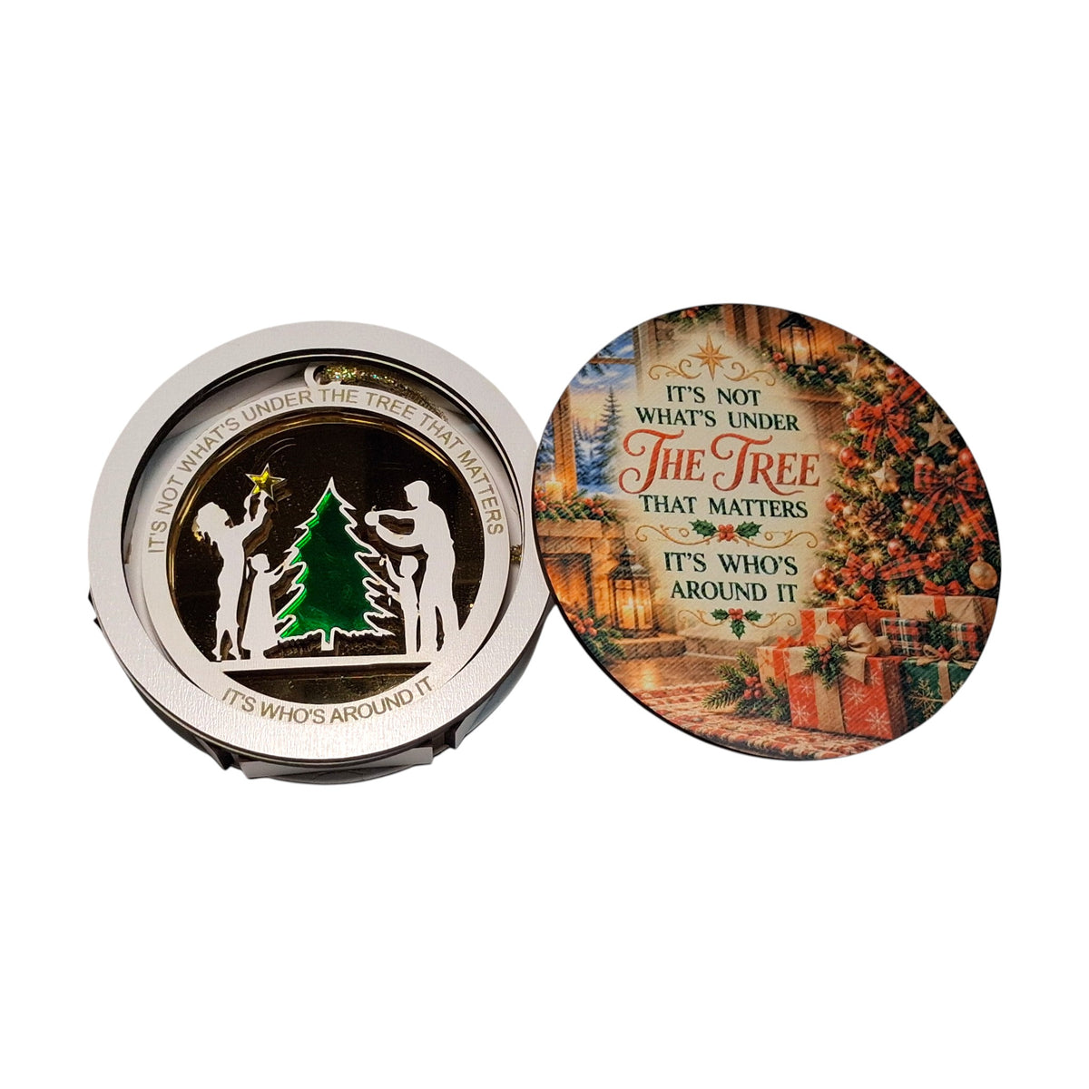 What's Under the Tree – Christmas Ornament & Personalized Keepsake Box